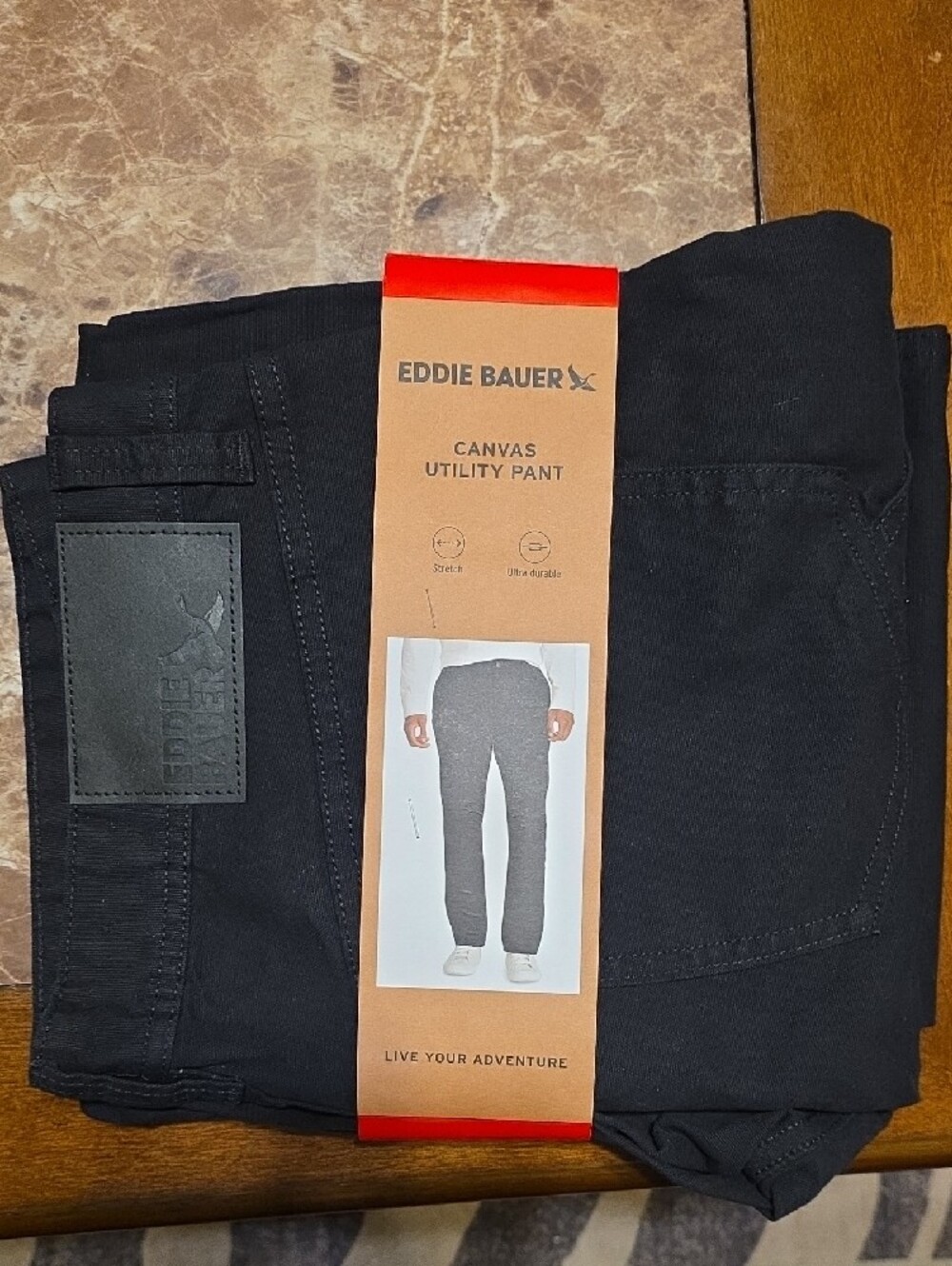 Eddie Bauer Black Canvas Utility Chinos - Picture 2 of 4